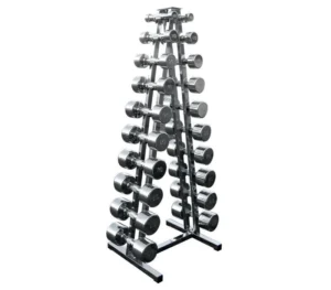 Hromētu hanteļu komplekts 1-10 kg ar statīvu