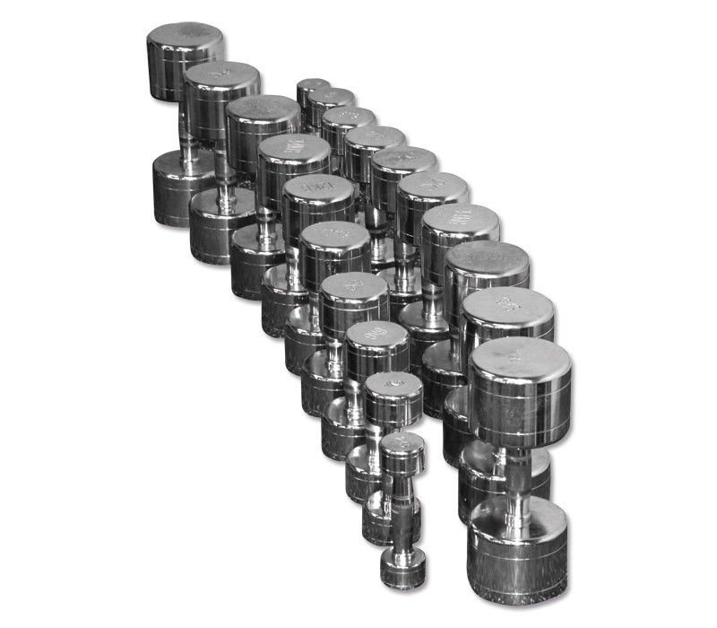 Hromētu hanteļu komplekts 1-10 kg ar statīvu